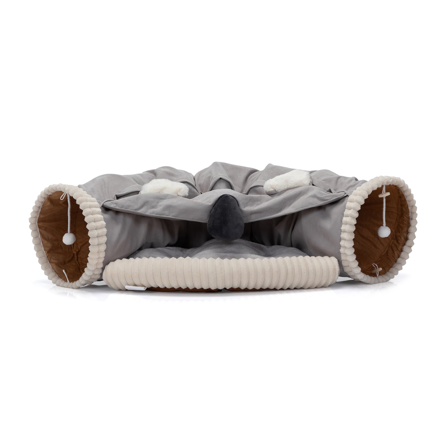 Algherohein Foldable Cat Bed Houses for Indoors with Cat Tunnel Hanging Toys