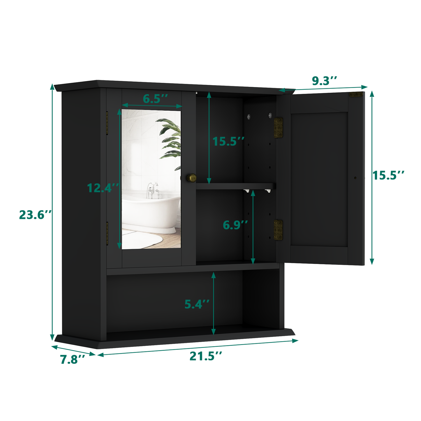 Smuxee Bathroom Cabinet over The Toilet Storage,Medicine Cabinet with Mirror Door