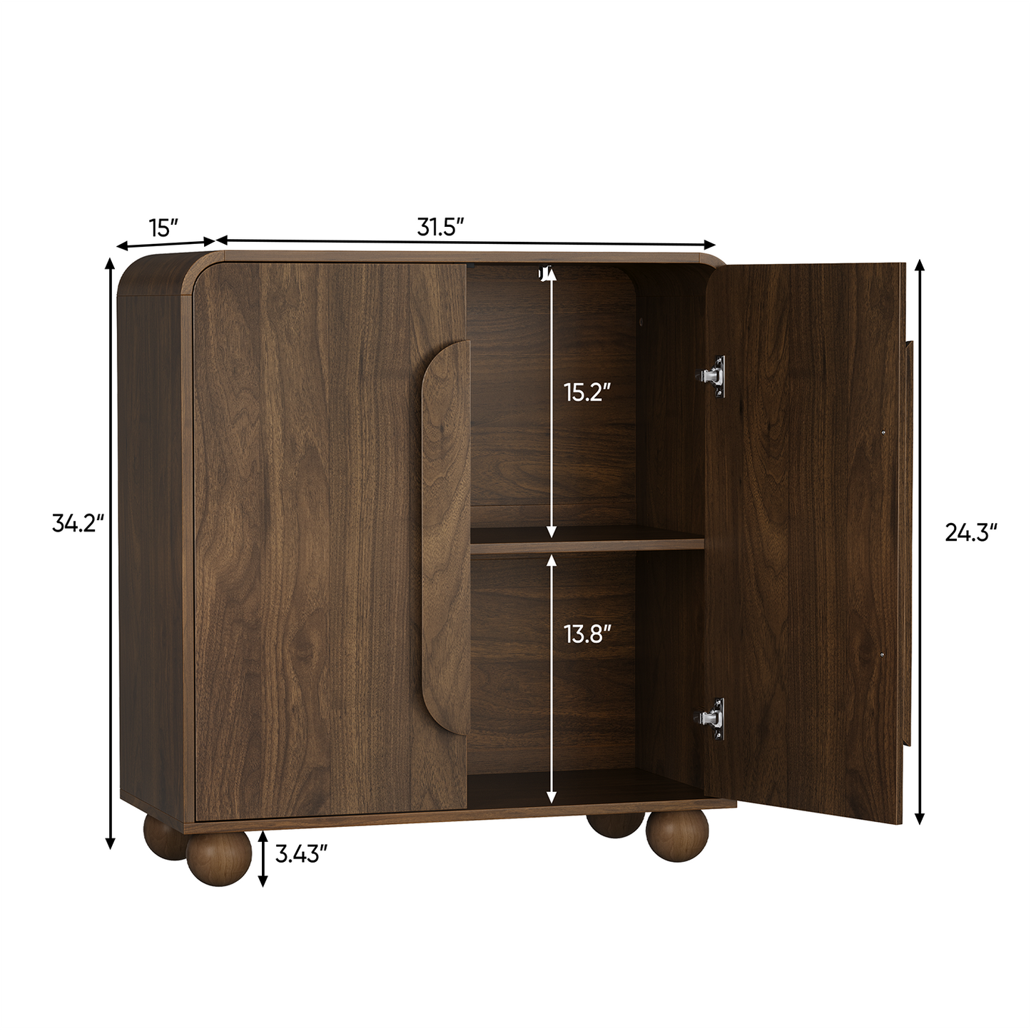 Semiocthome Sideboard Cabinet with Four Arc Ball Legs