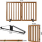 Smart FENDEE Bamboo Dog Gates for Doorways Freestanding Pet Gate, 2 Support Feet, 24"H, Walnut