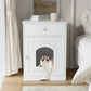 Algherohein Wooden Multi-Function Pet Cat House, Cat Condo Nightstand with Drawer,Vibrant Life