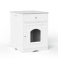 Algherohein Wooden Multi-Function Pet Cat House, Cat Condo Nightstand with Drawer,Vibrant Life
