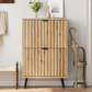 Algherohein Slim Shoe Storage Cabinet with Flip-Down Drawers,Freestanding Shoe Organizer for Entryway