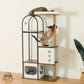 Smart FENDEE Wood Cat Tree Tower Kitty Climbing Pet House Cabinet with Shelves and Door, Brown
