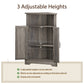 Semiocthome Farmhouse Bathroom Cabinet Corner Storage Cabinet, Barn Doors,Adjustable Shelves, Grey