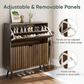 Semiocthome Shoe Cabinet with 2 Fluted Flip Drawers Freestanding Shoe Organizer for Entryway, Walnut