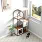 Smart FENDEE Wood Cat Tree Tower Kitty Climbing Pet House Cabinet with Shelves and Door, Brown