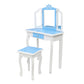 Smuxee Kids Vanity Table Sets for Girls, Snowflake Style Bedroom Makeup Vanity with Mirror