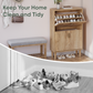 Semiocthome 23.6" Shoe Storage Cabinet with 2 Flip Drawers and Line Groove Design, Entryway, Natural
