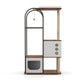 Smart FENDEE Wood Cat Tree Tower Kitty Climbing Pet House Cabinet with Shelves and Door, Brown