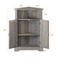 Semiocthome Farmhouse Bathroom Cabinet Corner Storage Cabinet, Barn Doors,Adjustable Shelves, Grey