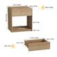 Semiocthome Modern Nightstand Set of 2 with Rounded Corners, Bedside Table for Bedroom, Oak