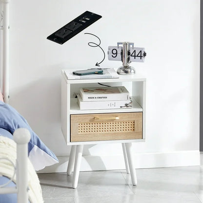 Smart FENDEE Rattan Nightstand