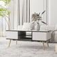 Smart FENDEE Wood Coffee Table with Storage Modern Center Table,White