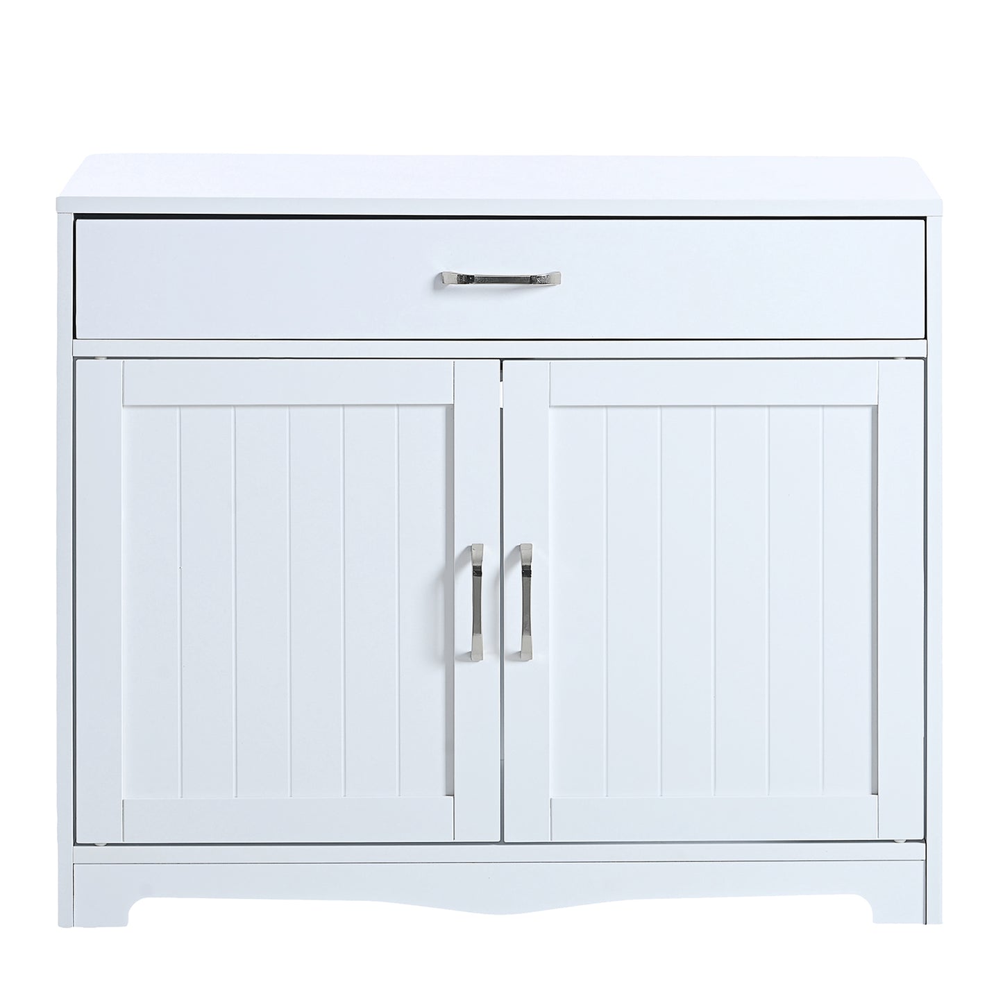 Smart FENDEE Modern Cat Litter Box with Hidden Plug, 2 Doors Wooden Pet House