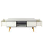 Smart FENDEE Wood Coffee Table with Storage Modern Center Table,White