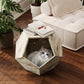 Algherohein Indoor Cat House Pet End Table,Wood Cat Bed Furniture for Living Room Bedroom