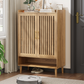 Algherohein 16-20 Pairs Shoe Storage Cabinet with Flip-Down Drawers,Freestanding Entryway Slim Shoe Cabinet, Oak