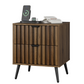Algherohein Night Stands for Bedroom,Modern End Tables for Living Room with Fluted Drawer,Walnut