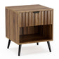 Algherohein Night Stands for Bedroom,Modern End Tables for Living Room with Fluted Drawer,Walnut