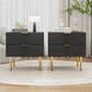 Algherohein Modern Nightstand for Bedroom,Bedside Table with 2 Fluted Drawer