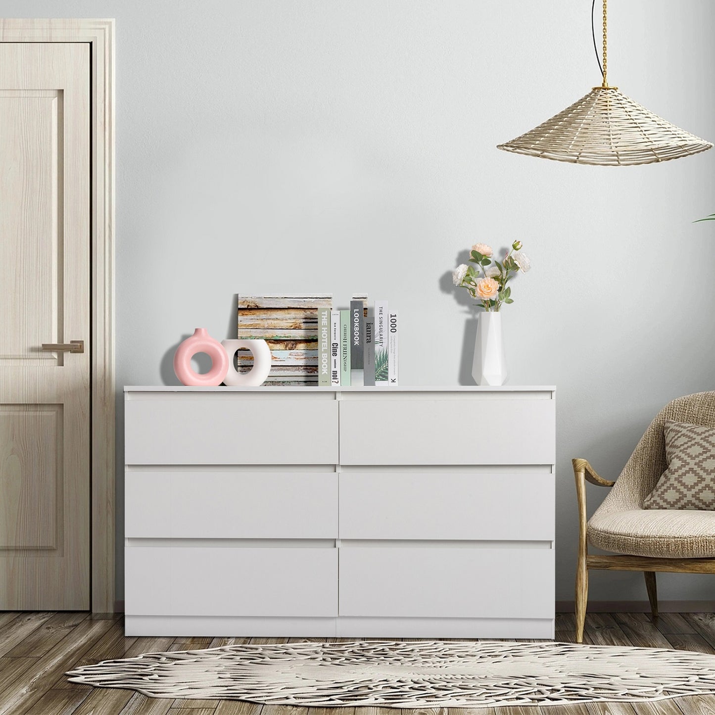Algherohein Wood  Drawer Dresser for Bedroom,Tall Dressers Chest of Drawers,Adult