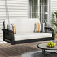 Algherohein 2-3 Seat Outside Porch Swing Set for Adults,Patio Garden Swing Hanging Chair