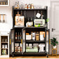 Algherohein Kitchen Pantry Storage Cabinet with Wheels, Transparent Doors and DIY Nail Board