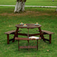 Algherohein Outdoor Picnic Table,Outside Table with Benches and Umbrella Hole