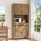 Algherohein Pantry Storage Cabinet with Doors and Drawers,Wood Kitchen Cabinets Storage