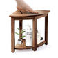 Smuxee Teak Shower Chair,Waterproof Bathroom Shower Stool