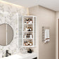 Smuxee Glass Bathroom Cabinet Storage with 4 Bathroom Shelf,Wall Corner Cabinet,White