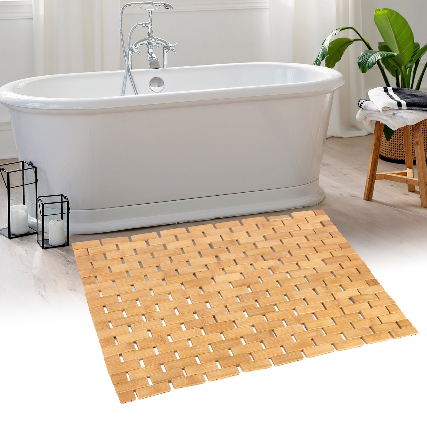Smuxee Foldable Bath Shower Mat,Non Slip Bathtub Mat,Indoor and Outdoor Use