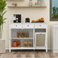 Algherohein Wood Kitchen Trash Can Storage Cabinet,Dining Room Sideboards and Buffets Recycling Bin