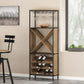 Algherohein Wine Rack with 3-Tiers Wine Storage Shelves and Glass Holders,Wine Bar Cabinet