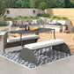 Algherohein Versatile Outdoor Couch,Loveseat Sofa or 4 Outdoor Seating and Table