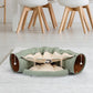 Algherohein Foldable Cat Bed Houses for Indoors with Cat Tunnel Hanging Toys
