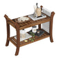 Smuxee Teak Shower Chair,Waterproof Bathroom Shower Stool