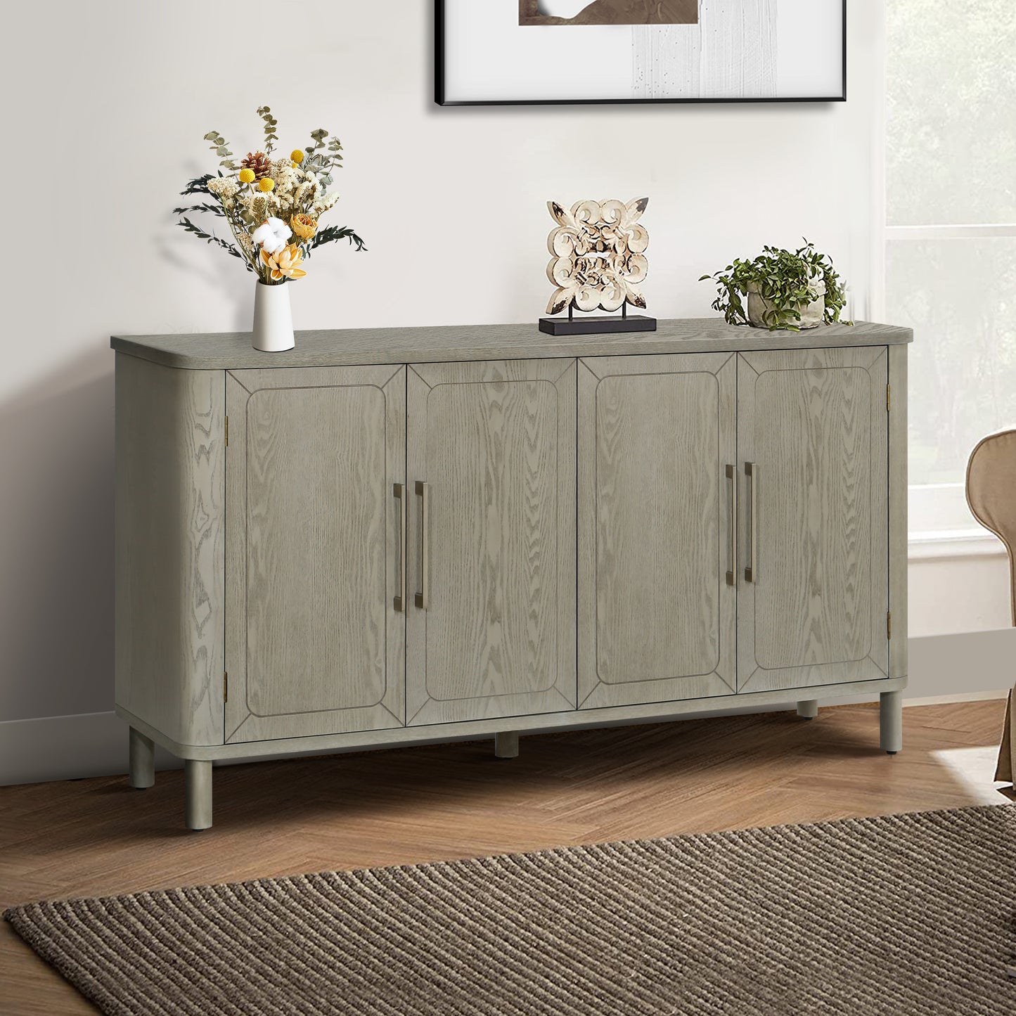 Algherohein Classical Sideboard Storage Cabinets, Kitchen Sideboards
