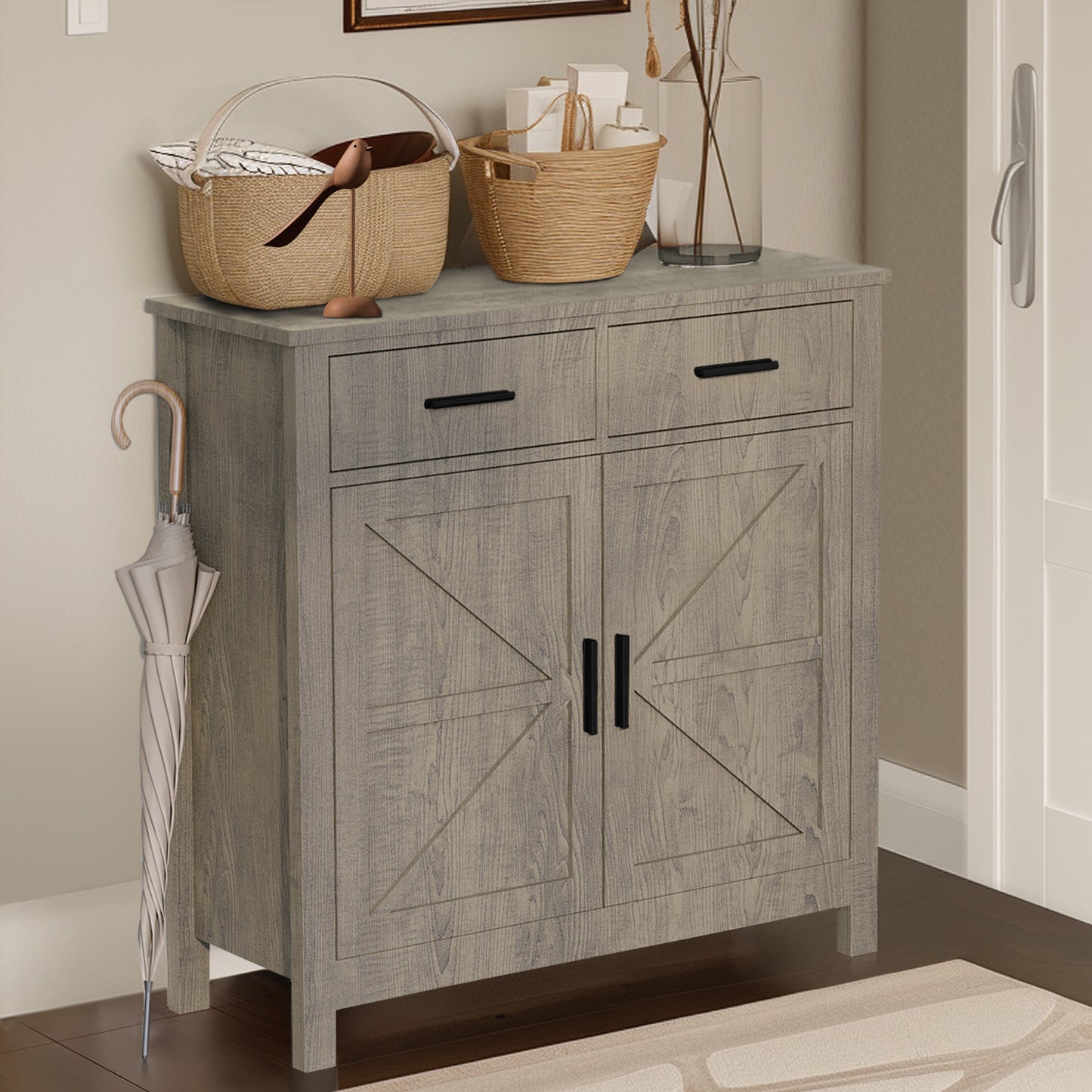 Algherohein Kitchen Sideboards and Buffet Cabinet with Storage,Storage Cabinets with 2 Drawer