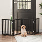 Algherohein Dog Gate for Inside,Bamboo Freestanding Pet Gate for Doorways