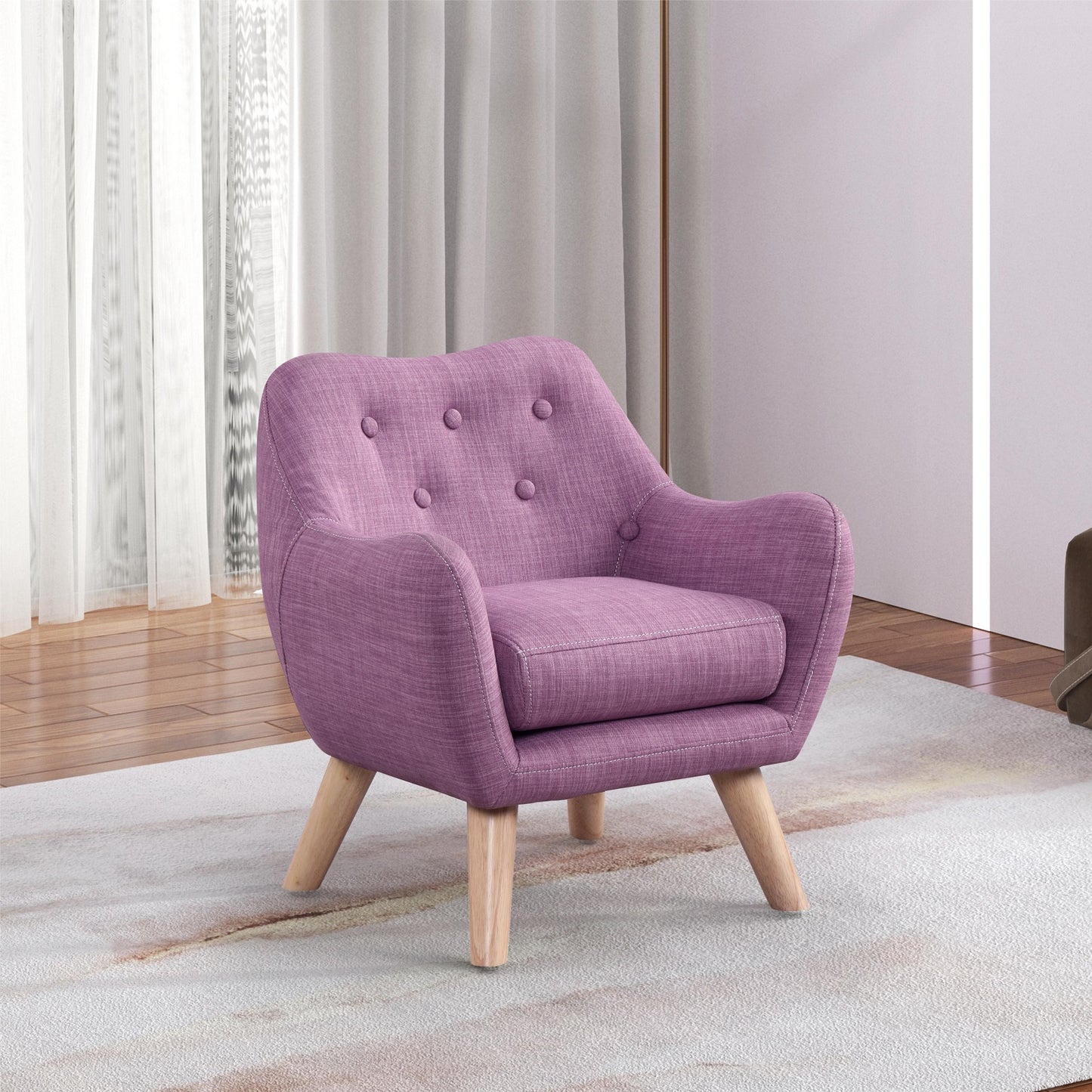 Smuxee Linen Kids Chair with Removable Seat Cushion,Toddler Chair Couch