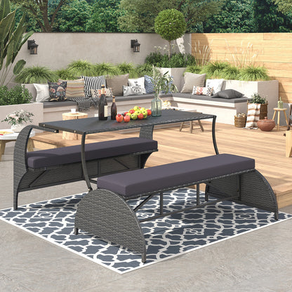 Algherohein Versatile Outdoor Couch,Loveseat Sofa or 4 Outdoor Seating and Table