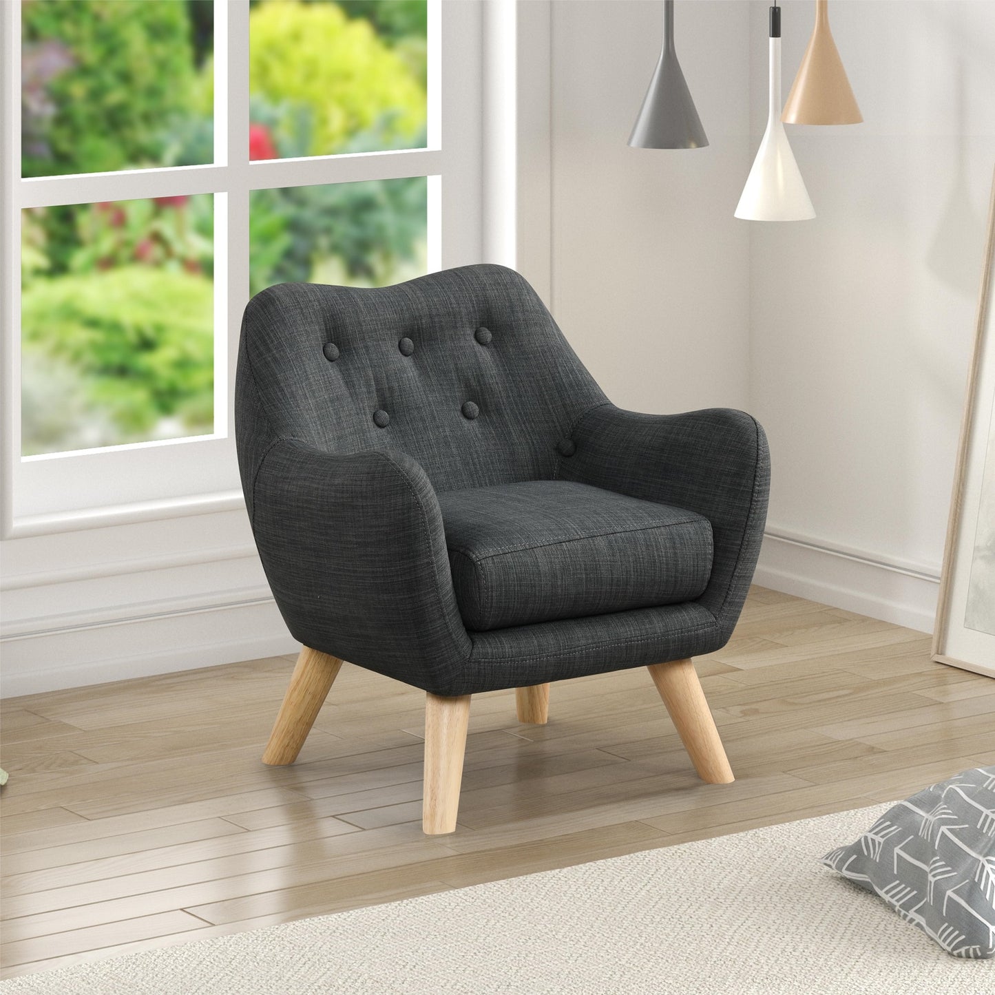 Smuxee Linen Kids Chair with Removable Seat Cushion,Toddler Chair Couch