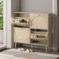 Algherohein Rattan Shoe Storage Cabinet, Shoe Rack Cabinet for Entryway,Natural