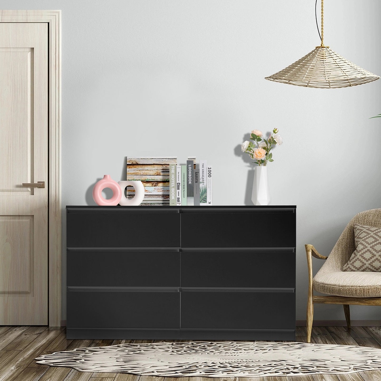 Algherohein Wood  Drawer Dresser for Bedroom,Tall Dressers Chest of Drawers,Adult