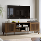 Smuxee TV Stands for 65 Inch TV,Entertainment Center for TVs with Slatted Door and Adjustable Shelf
