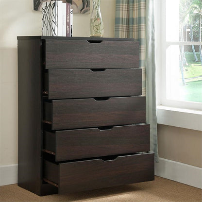 Smuxee Modern 5 Drawer Dressers for Bedroom, Wood Storage Chest of Drawers