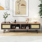 Algherohein Wood TV Stand for 70 Inch TV,Storage Cabinet Entertainment Center for TVs
