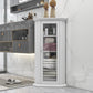 Smuxee Bathroom Corner Cabinet with 3 Shelf,Toilet Small Storage Cabinet with Glass Doors